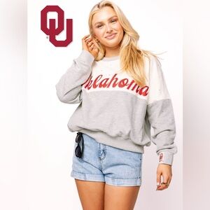 QUEEN OF SPARKLES Cream and Gray Sweatshirt